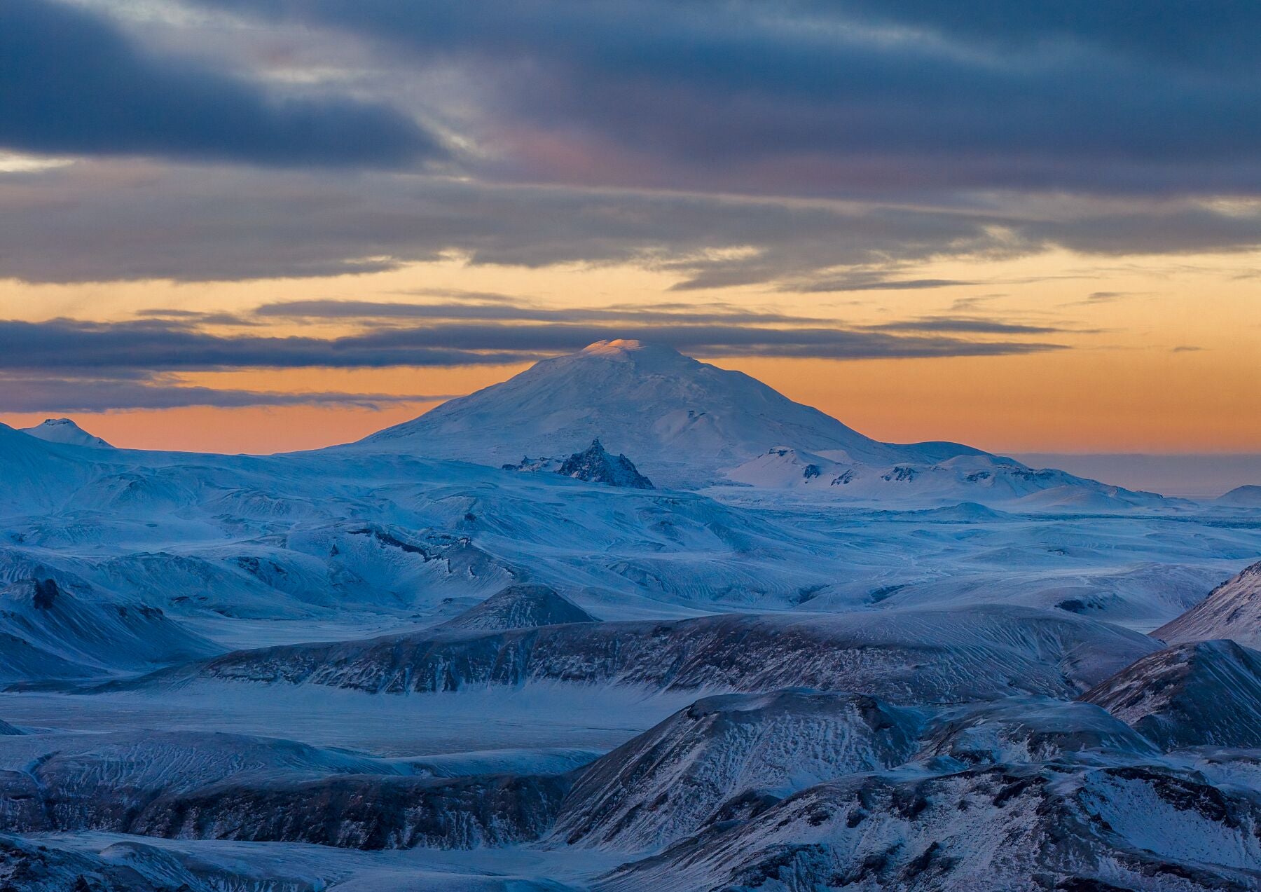 Sunset at Mount Hekla